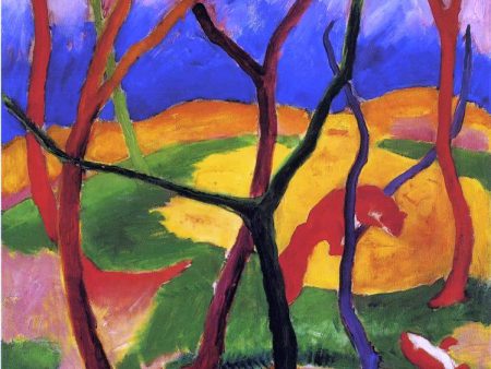 Weasels at Play by Franz Marc - Hand-Painted Oil Painting on Canvas Online Hot Sale