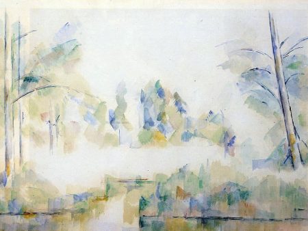 Trees by the Water by Paul Cezanne - Hand-Painted Oil Painting on Canvas Online Hot Sale