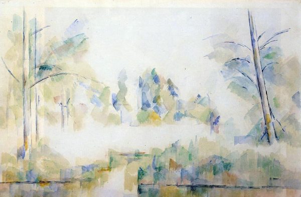 Trees by the Water by Paul Cezanne - Hand-Painted Oil Painting on Canvas Online Hot Sale