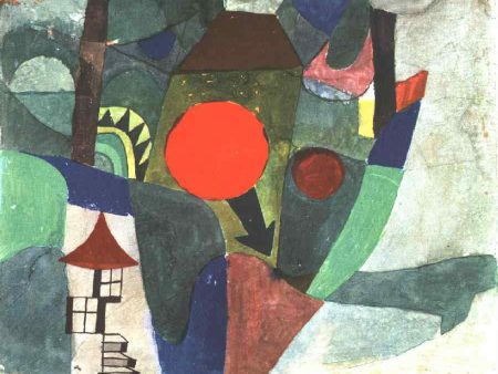 With the Setting Sun by Paul Klee - Hand-Painted Oil Painting on Canvas Cheap