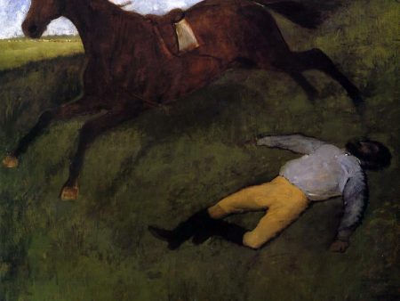 The Fallen Jockey (also known as Fallen Jockey) by Edgar Degas - Hand-Painted Oil Painting on Canvas Cheap