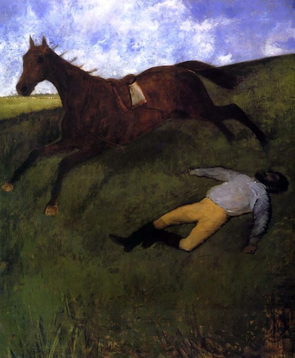 The Fallen Jockey (also known as Fallen Jockey) by Edgar Degas - Hand-Painted Oil Painting on Canvas Cheap