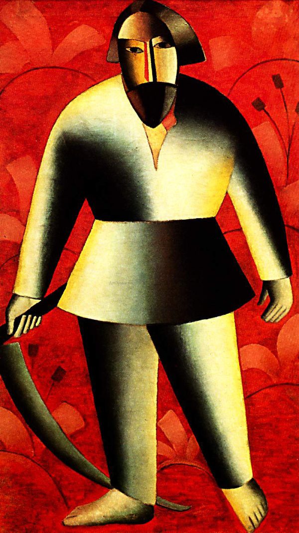 The Reaper on Red by Kazimir Malevich - Hand-Painted Oil Painting on Canvas Online Sale