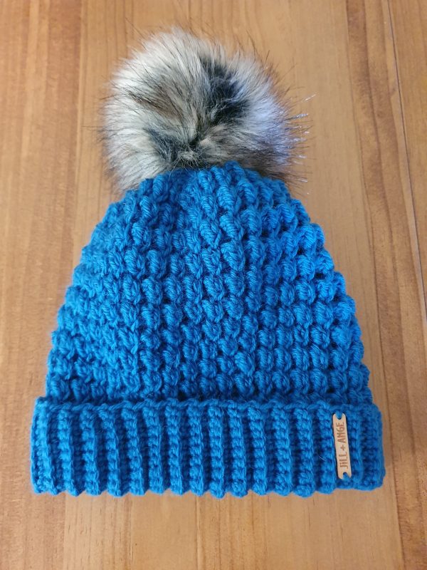 Beanie - Sapphire Wool Popcorn - Adult size on Sale