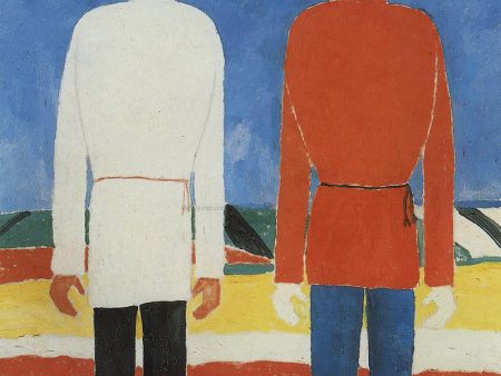 Two Male Figures by Kazimir Malevich - Hand-Painted Oil Painting on Canvas For Cheap