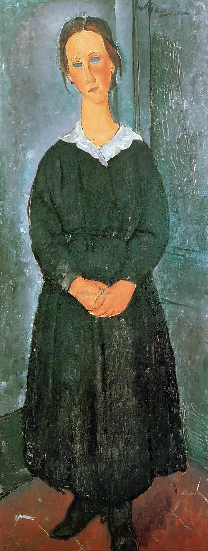 The Servant Girl by Amedeo Modigliani - Hand-Painted Oil Painting on Canvas on Sale