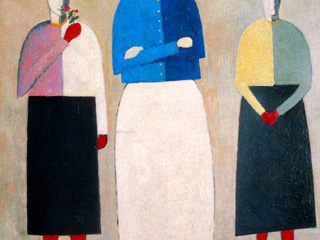 Three Girls by Kazimir Malevich - Hand-Painted Oil Painting on Canvas Online Sale