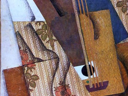 The Guitar by Juan Gris - Hand-Painted Oil Painting on Canvas For Cheap