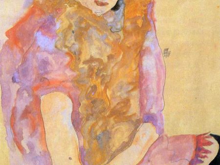 Woman with Long Hair by Egon Schiele - Hand-Painted Oil Painting on Canvas Supply