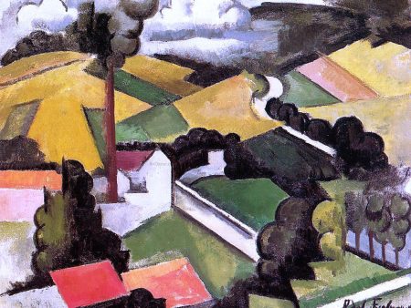 The Factory Chimney, Meulan Landscape by Roger De la Fresnaye - Hand-Painted Oil Painting on Canvas Online