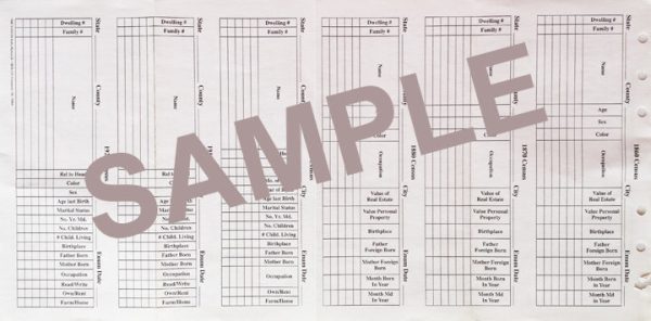 Mini Binder refill - Census form (CEN) For Cheap