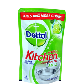 Dettol Lime Splash Healthy Kitchen Dish & Slab Gel Pouch, 130 ml For Sale