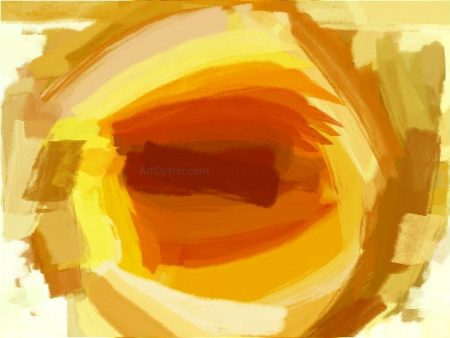 Yellow Hole by Our Original Collection - Hand-Painted Oil Painting on Canvas on Sale