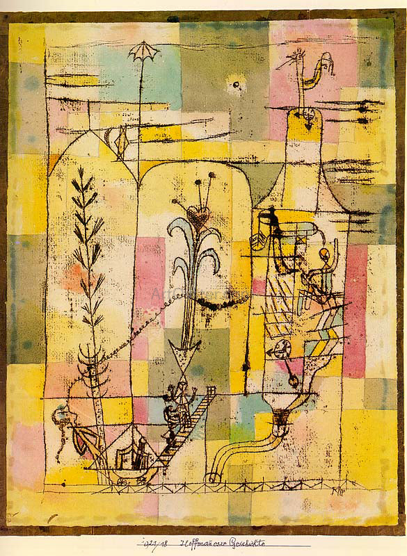 Tale of Hoffmann by Paul Klee - Hand-Painted Oil Painting on Canvas Hot on Sale