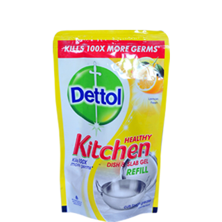 Dettol Lemon Kitchen Dish & Slab Gel Pouch, 130 ml Cheap