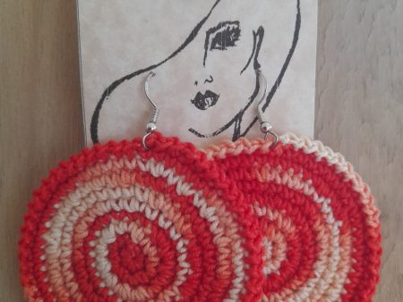 Tequila Sunrise  saucers Crochet Earrings Sale