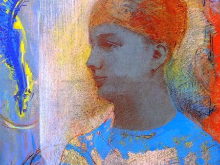 Young Girl Facing Left by Odilon Redon - Hand-Painted Oil Painting on Canvas Hot on Sale