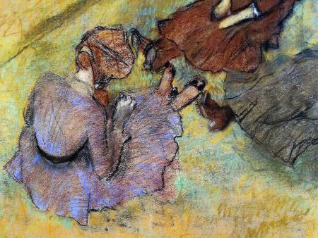 Woman Seated on the Grass by Edgar Degas - Hand-Painted Oil Painting on Canvas For Sale