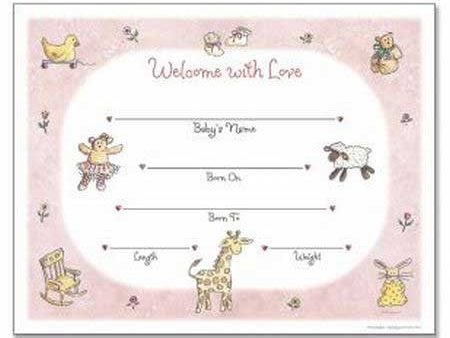 Baby Girl Birth Certificate Online now