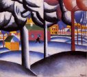 Winter Landscape by Kazimir Malevich - Hand-Painted Oil Painting on Canvas Online Sale