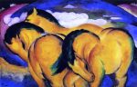 The Little Yellow Horses by Franz Marc - Hand-Painted Oil Painting on Canvas For Cheap