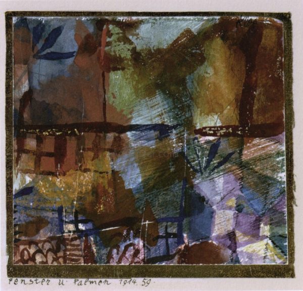 Windows and Palm Trees by Paul Klee - Hand-Painted Oil Painting on Canvas on Sale