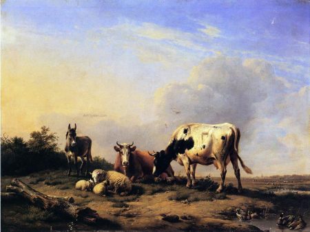 A Gathering in the Pasture by Eugene Verboeckhoven - Hand-Painted Oil Painting on Canvas Fashion