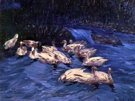 Wild Geese by George Luks - Hand-Painted Oil Painting on Canvas Online Sale