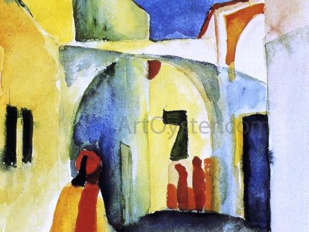 View of an Alley by August Macke - Hand-Painted Oil Painting on Canvas Sale