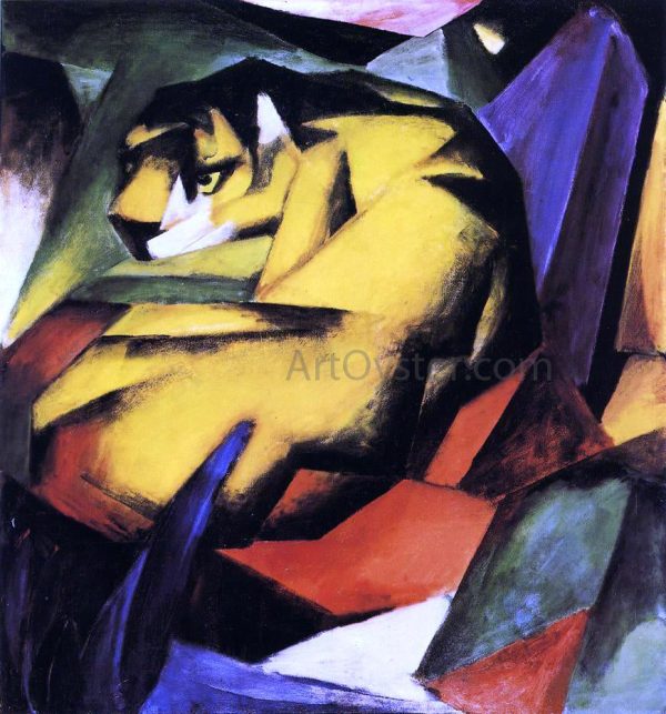 Tiger by Franz Marc - Hand-Painted Oil Painting on Canvas Fashion