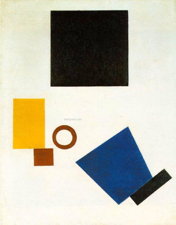 Suprematism Self Portrait in Two Dimensions by Kazimir Malevich - Hand-Painted Oil Painting on Canvas Hot on Sale