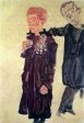 Two Guttersnipes by Egon Schiele - Hand-Painted Oil Painting on Canvas For Sale