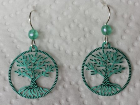 Turquoise Tree of Life Earring with Turquoise Bead Fashion