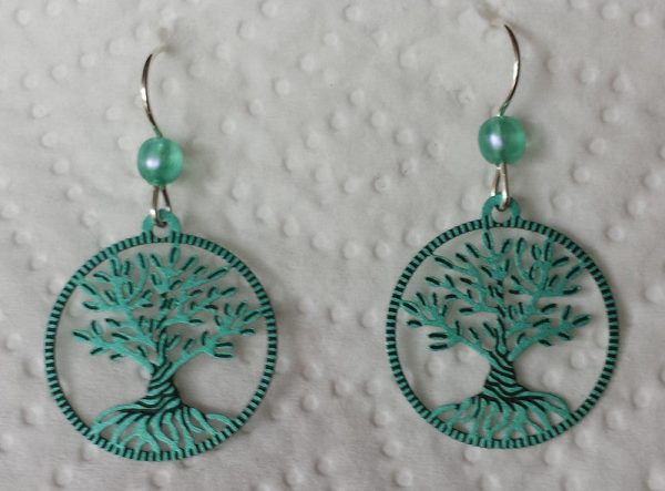 Turquoise Tree of Life Earring with Turquoise Bead Fashion