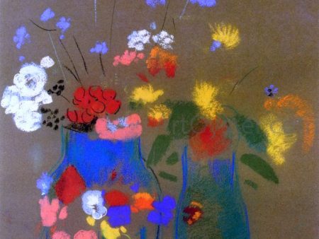 Three Vases of Flowers by Odilon Redon - Hand-Painted Oil Painting on Canvas Online Hot Sale