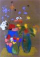 Three Vases of Flowers by Odilon Redon - Hand-Painted Oil Painting on Canvas Online Hot Sale