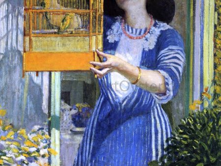 The Open Window (also known as The Bird Cage) by Frederick Carl Frieseke - Hand-Painted Oil Painting on Canvas Cheap