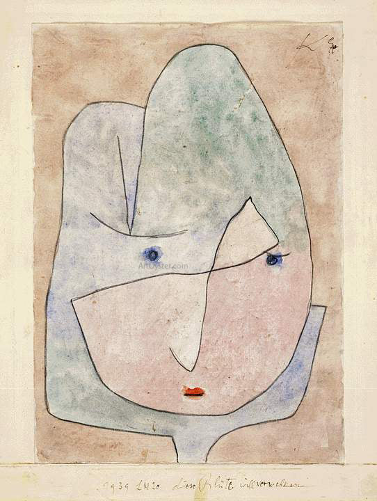 This Flower Wishes to Fade by Paul Klee - Hand-Painted Oil Painting on Canvas Cheap