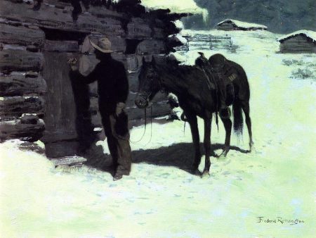 The Belated Traveler by Frederic Remington - Hand-Painted Oil Painting on Canvas For Sale