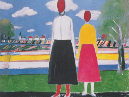 Two Figures in a Landscape by Kazimir Malevich - Hand-Painted Oil Painting on Canvas Sale