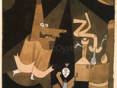 Witch Scene by Paul Klee - Hand-Painted Oil Painting on Canvas on Sale