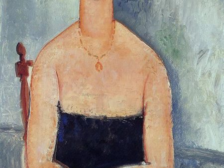 A Redhead Wearing a Pendant by Amedeo Modigliani - Hand-Painted Oil Painting on Canvas Online