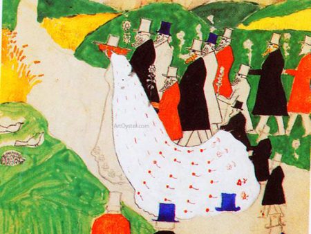 The Wedding by Kazimir Malevich - Hand-Painted Oil Painting on Canvas Online now