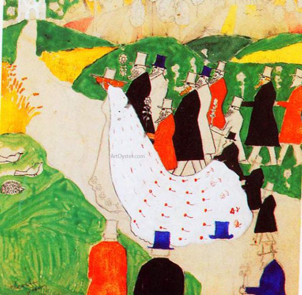 The Wedding by Kazimir Malevich - Hand-Painted Oil Painting on Canvas Online now