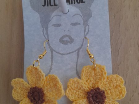 Yellow Polyanthus Crochet Earrings Fashion