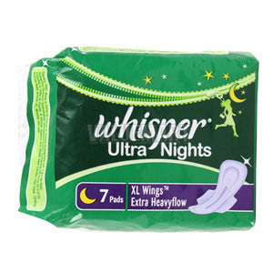 Whisper Sanitary Napkins - Extra Heavyflow XL Wings, 7 nos Pouch For Discount