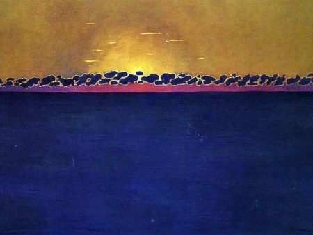 Sunset, Gray-Blue High Tide by Felix Vallotton - Hand-Painted Oil Painting on Canvas For Discount