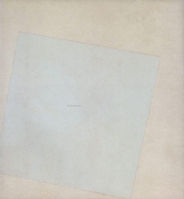 White Square by Kazimir Malevich - Hand-Painted Oil Painting on Canvas For Discount