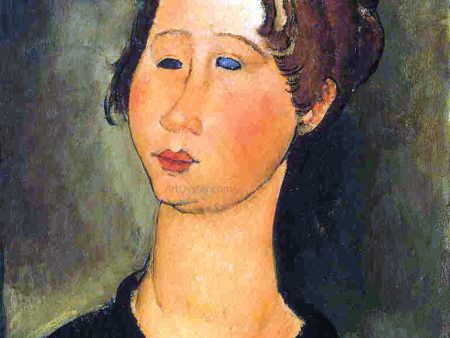 A Burgundian Woman by Amedeo Modigliani - Hand-Painted Oil Painting on Canvas on Sale