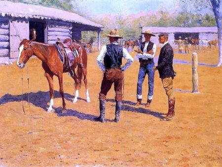 Buying Polo Ponies in the West by Frederic Remington - Hand-Painted Oil Painting on Canvas Fashion